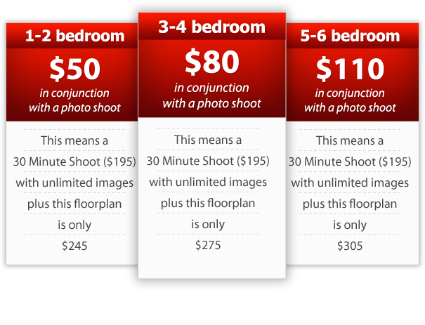 Brisbane real estate floor plan prices - from $50